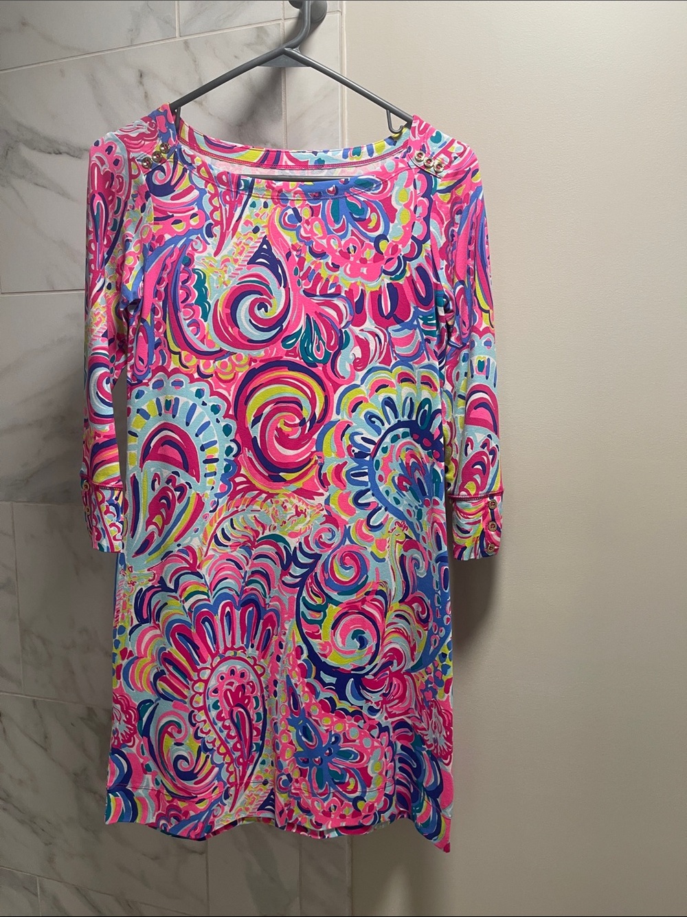 Lilly Pulitzer Multicolor Pink Blue Paisley Mini Dress